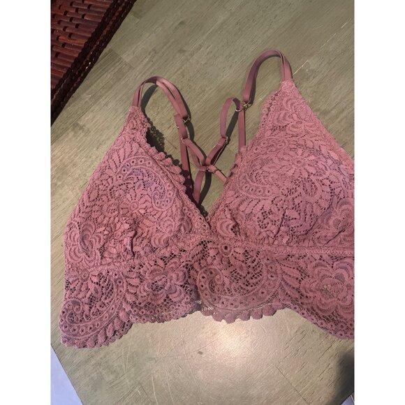 Aerie L/G Lace Bralette With Adjustable Straps In Mauve - Picture 6 of 6